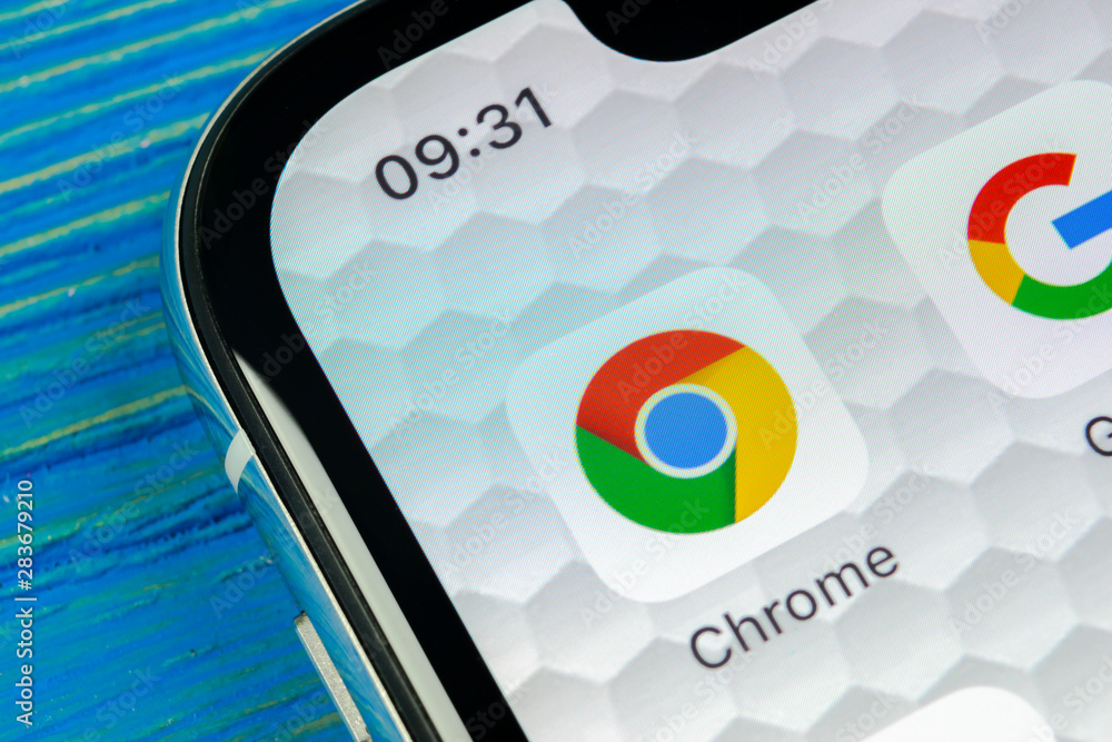 Sankt-Petersburg, Russia, June 20, 2018: Google Chrome application icon on  Apple iPhone X screen close-up. Google Chrome app icon. Google Chrome  application. Social media network Photos | Adobe Stock
