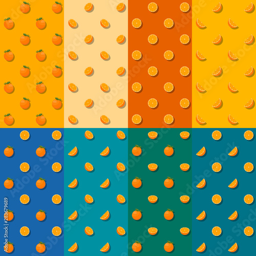 20190813 Seamless Pattern Orange Fruits 8 Variation