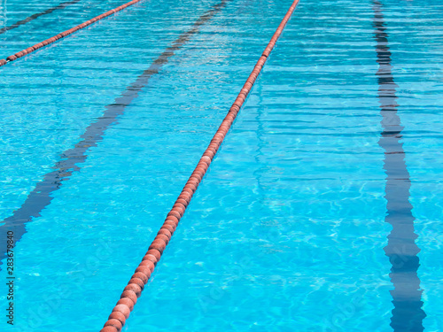 olimpic swimming pool  orange float cork marking line