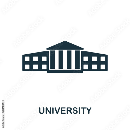 University vector icon symbol. Creative sign from education icons collection. Filled flat University icon for computer and mobile