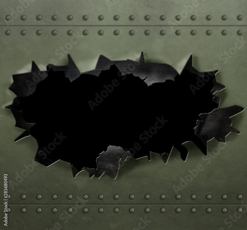 Metal armor background with rivets 3d illustration