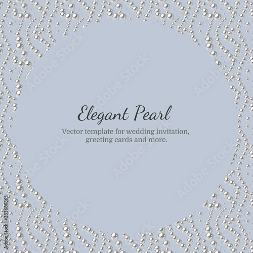 Elegant template with pearl pattern. Vector design for banners, cards, wedding invitation.