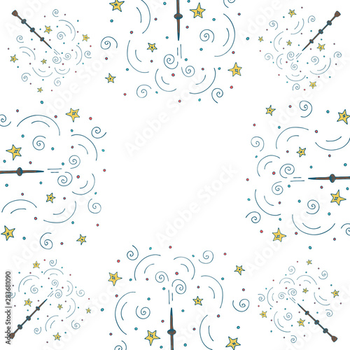 Frame template with doodle wands.