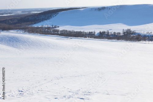 北海道中標津町の雪景色