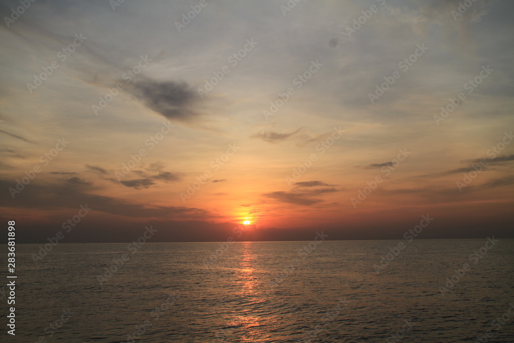 sunset over the sea