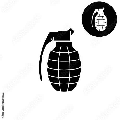 hand grenade  - white vector icon