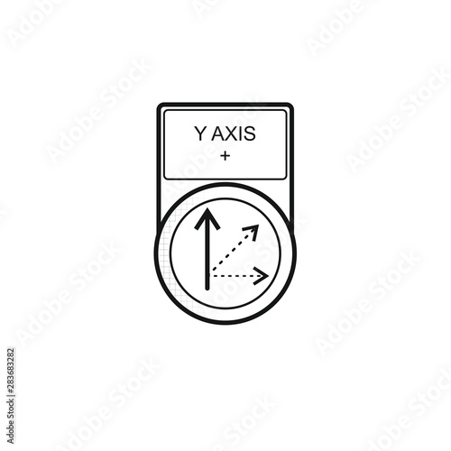 Taster mit Symbol [Y-Achse], positiv