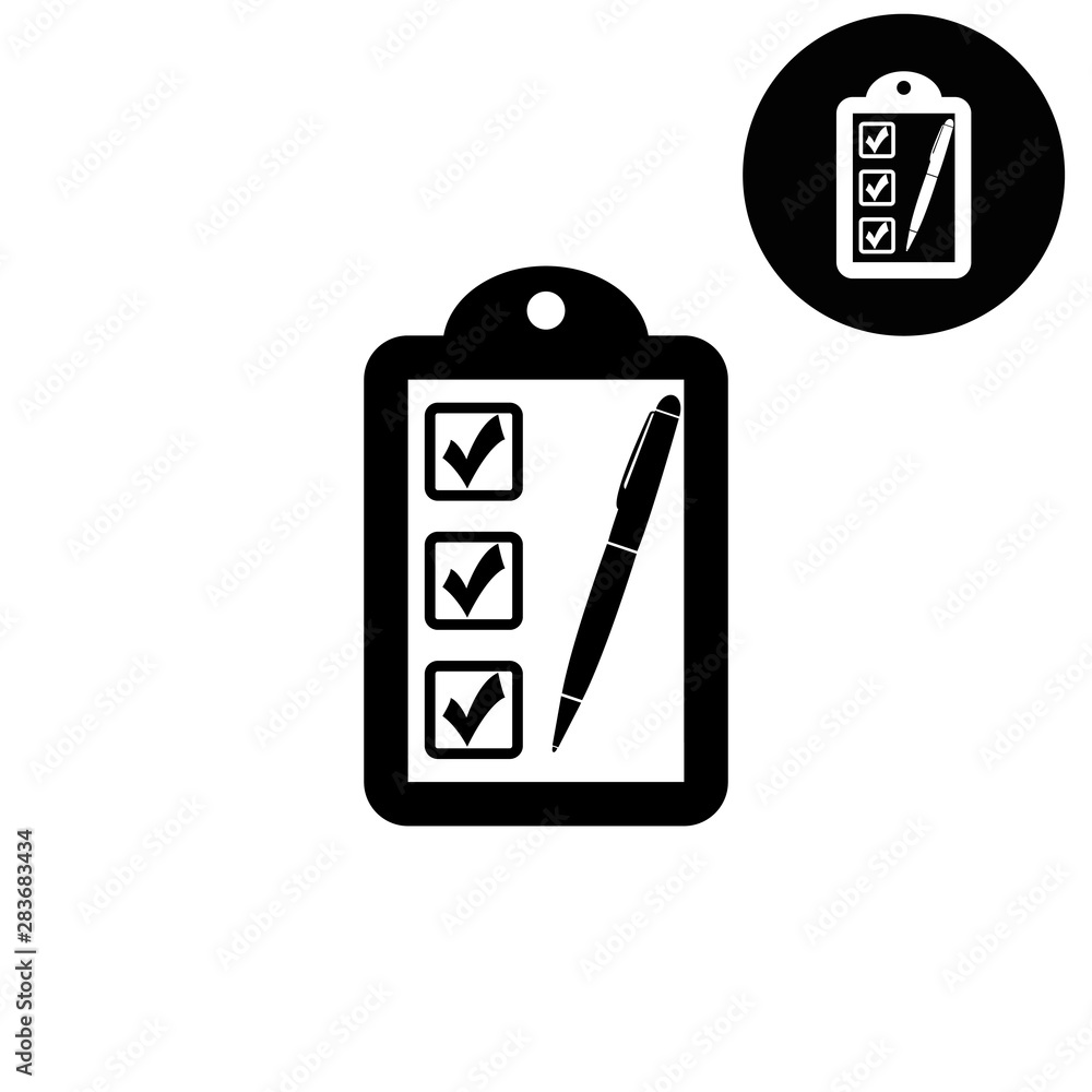 Obraz premium checklist - white vector icon