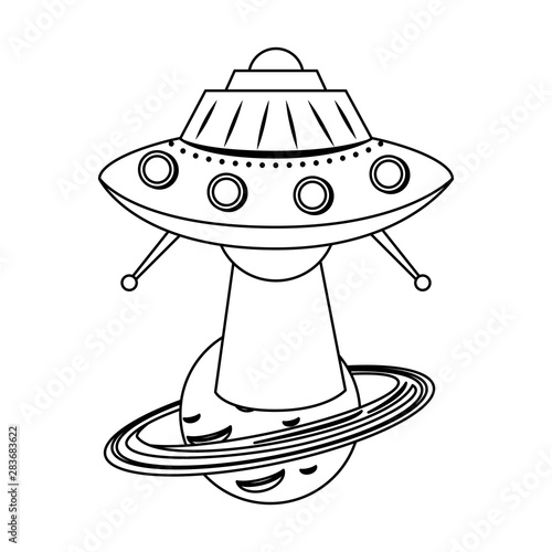 universe space galaxy astronomy cartoon in black and white