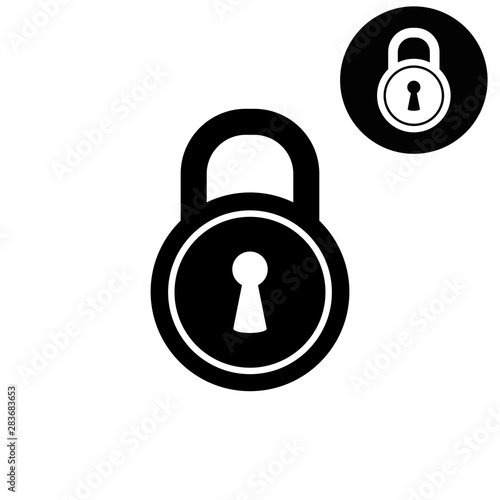 lock - white vector icon