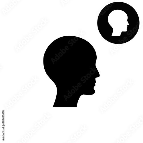 human profile picture - white vector icon