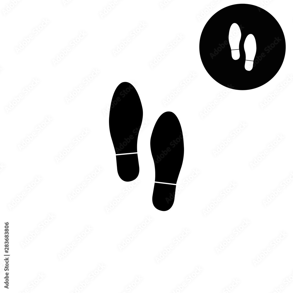 Shoe print - white vector icon Shoe print - white vector icon