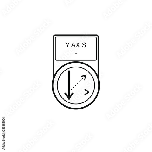 Taster mit Symbol [Y-Achse], negativ