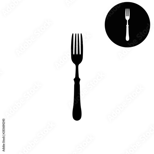 fork -  white vector icon