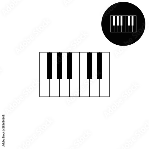 piano  - white vector icon