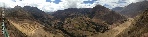 Views of the Pisac ruins in Peru