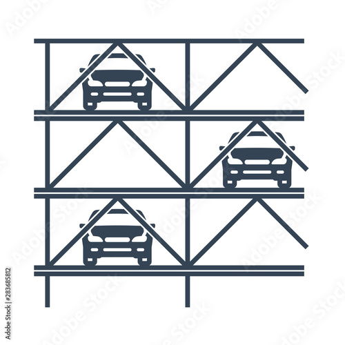 black icon multi storey car park, parking building
