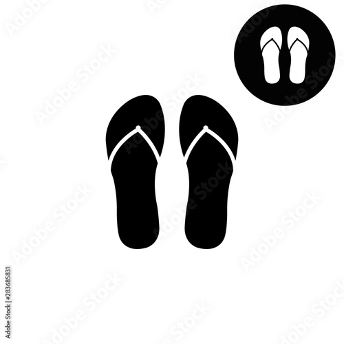flip flops - white vector icon