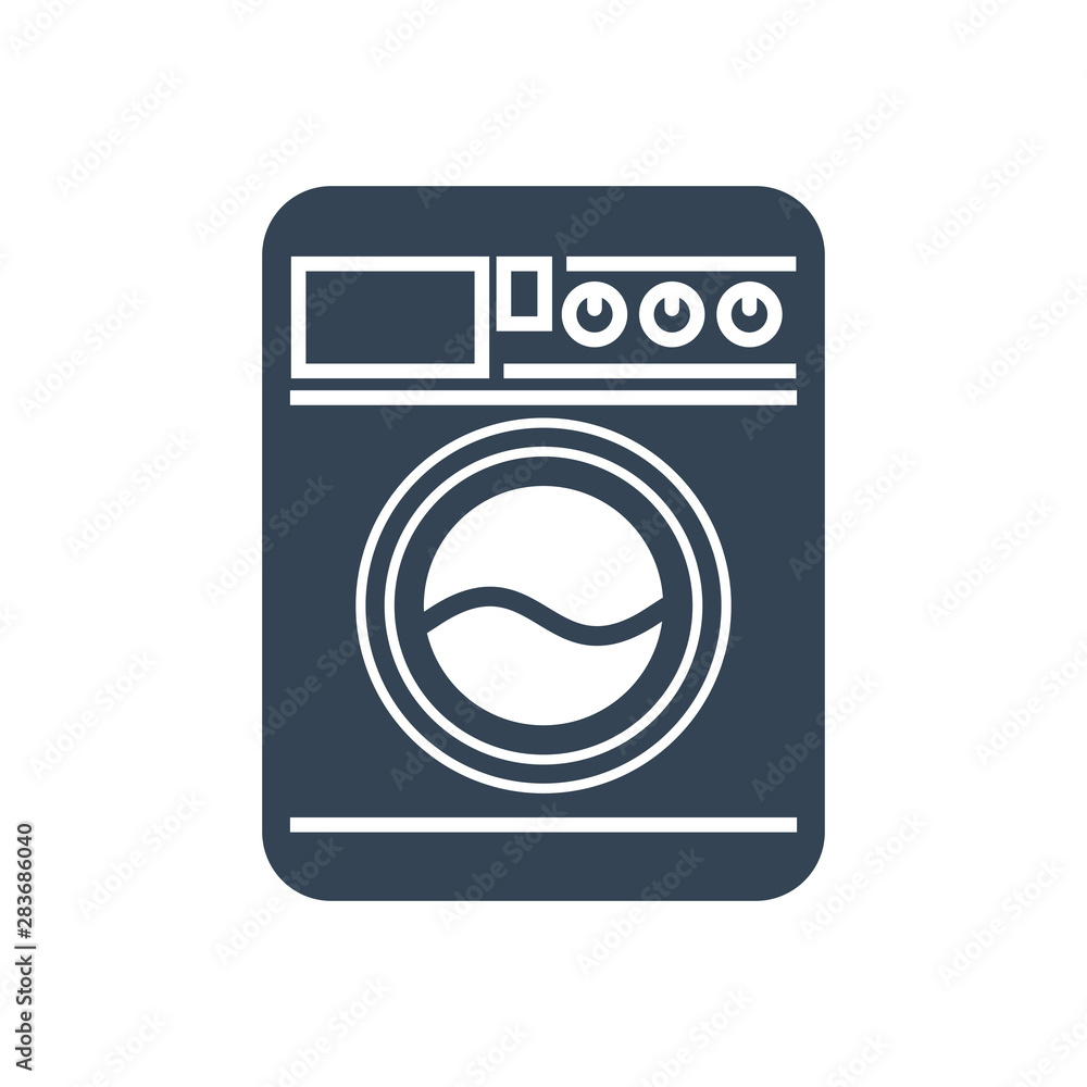 black icon washing machine, laundry