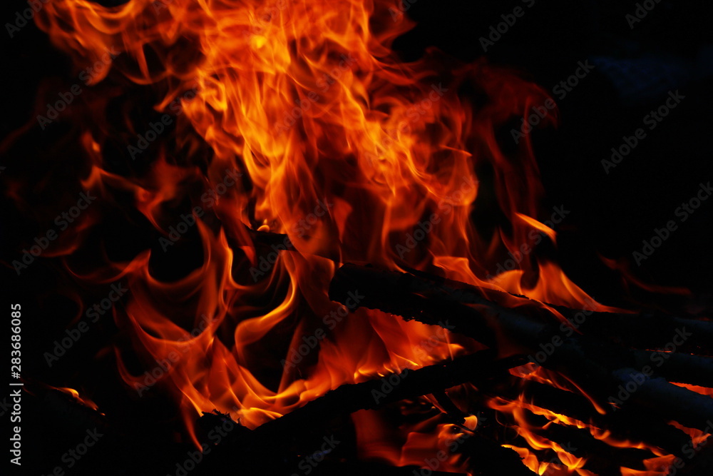 Fototapeta premium fire on black background