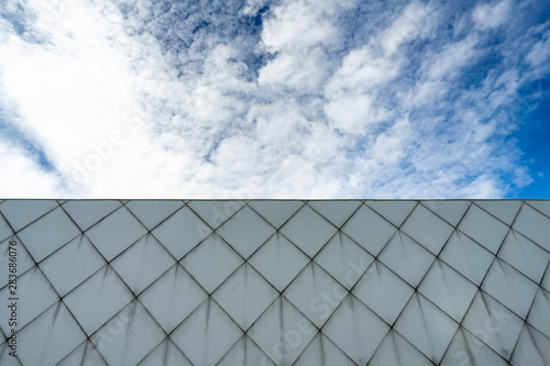 Abstract commercial architecture background  blue sky. High Quality and Resolution Image.