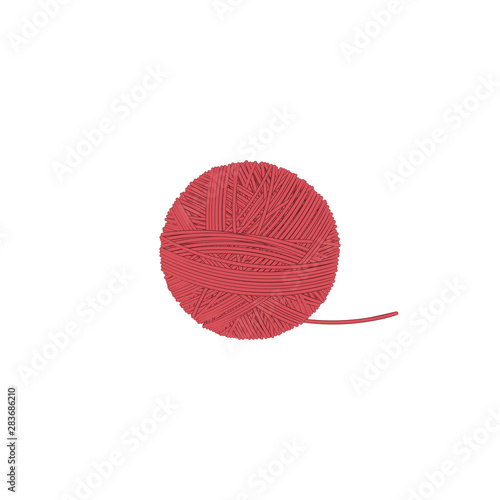 ball of thread isolated illustration on a white background in cartoon style. Design element.