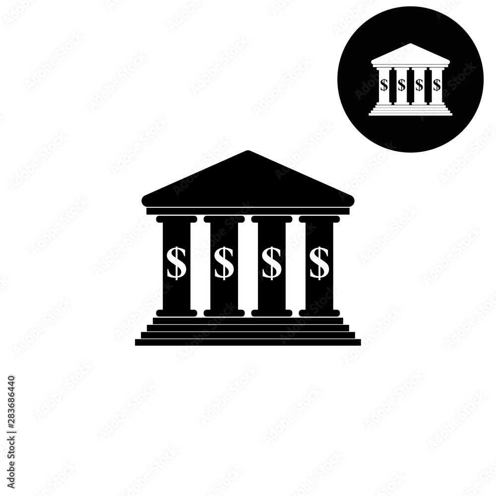 bank -  white vector icon