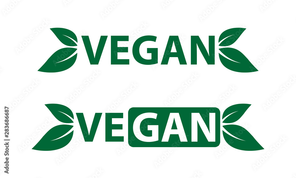 Fototapeta premium vegan icon bio ecology organic,logos label tag green leaf