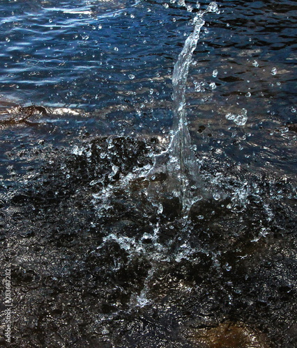 Splashing water in slow motion