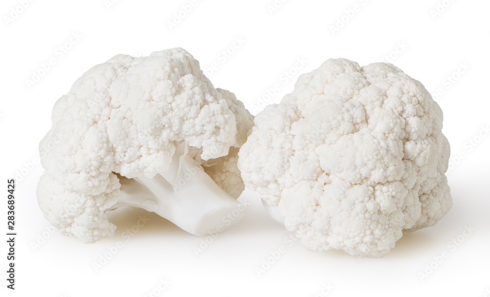 Cauliflowers isolated on white background with clipping path Cauliflowers isolated on white background with clipping path