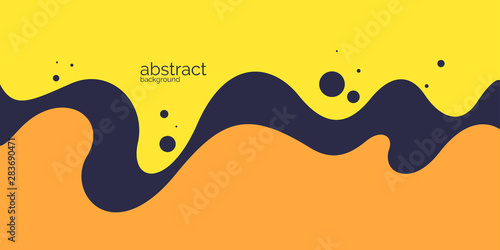 Bright poster with dynamic waves. Vector illustration in minimal style