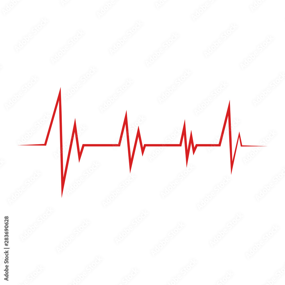 Heartbeat Cardiogram Icon Vector Logo Template