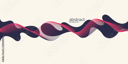 Bright poster with dynamic waves. Vector illustration