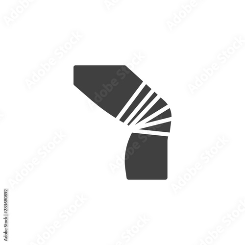 Bandaged knee vector icon. filled flat sign for mobile concept and web design. Knee injury glyph icon. Symbol, logo illustration. Vector graphics