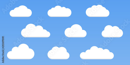 Clouds blue sky vector illustration icons