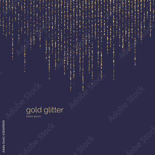 Bright vector illustration Magic rain of sparkling glittery particles lines