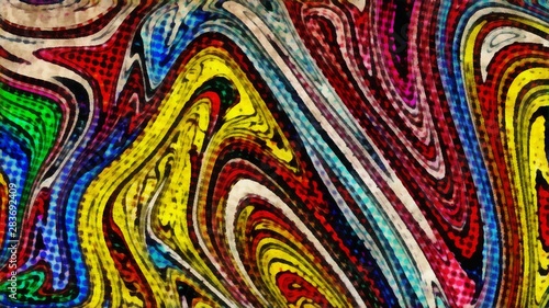 Abstract marble pop dots comics pattern. Colorful swirl background on old paper pattern. Multicolored texture artwork.