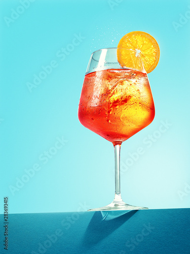 Glass of Aperol spritz cocktail photo