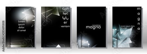 set the book cover the background of the light Triangle. Abstract composition of 3D triangles. Modern geometric backgrounds isolated black © artnoy