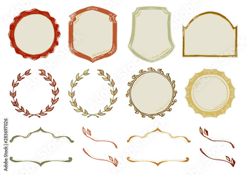 手書き風 フレーム セット 秋 レトロ ヴィンテージ