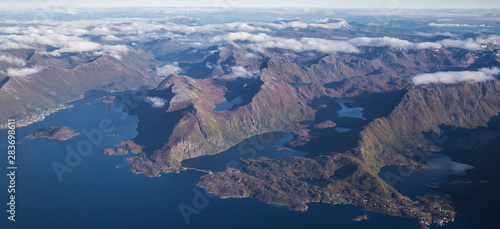 Views of Lofoten from the plane, in Norway © pierrick