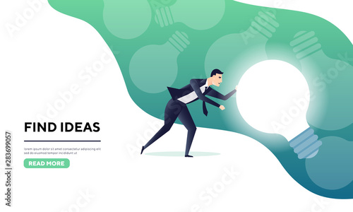 businessman finds an interesting idea business concept