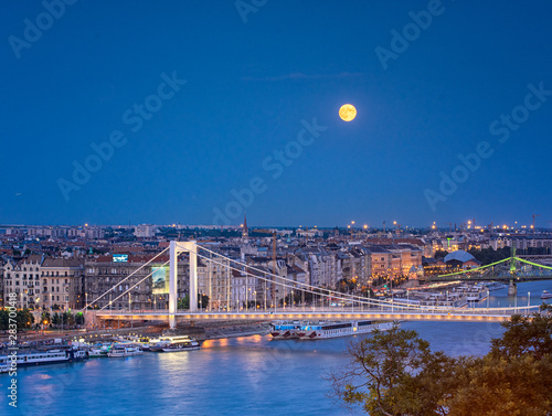 Night view on Budapest, Hungary in summer