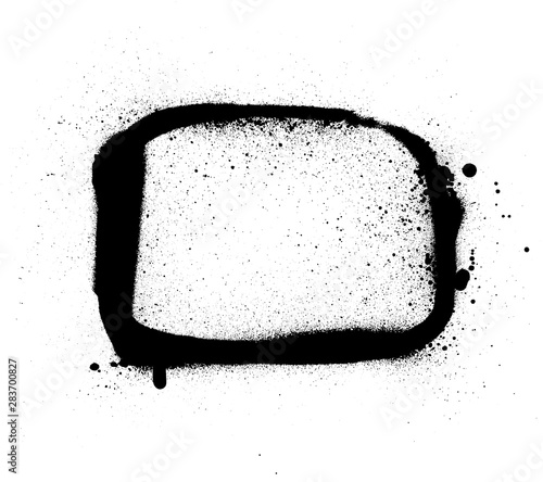 graffiti rectangle frame design element in black over white