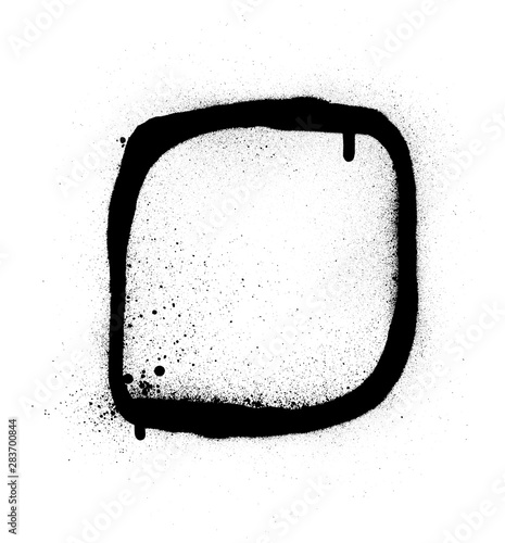 graffiti square frame design element in black over white