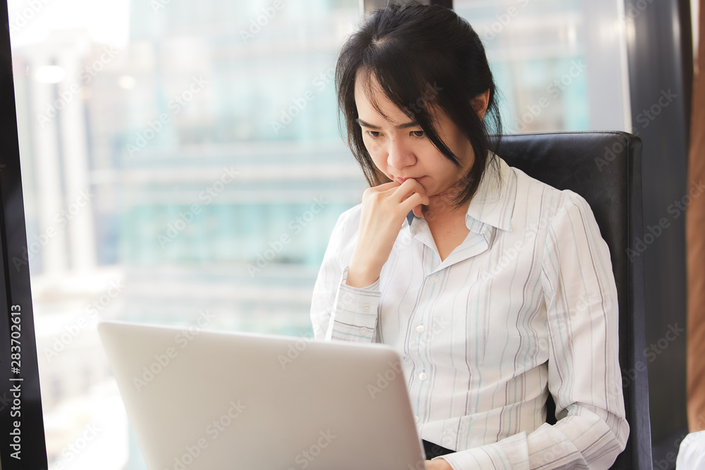 Beautiful business woman using a laptop computer. Beautiful business woman using a laptop computer.