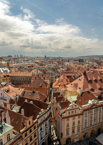 Elevated Scenes of Prague on a summer day