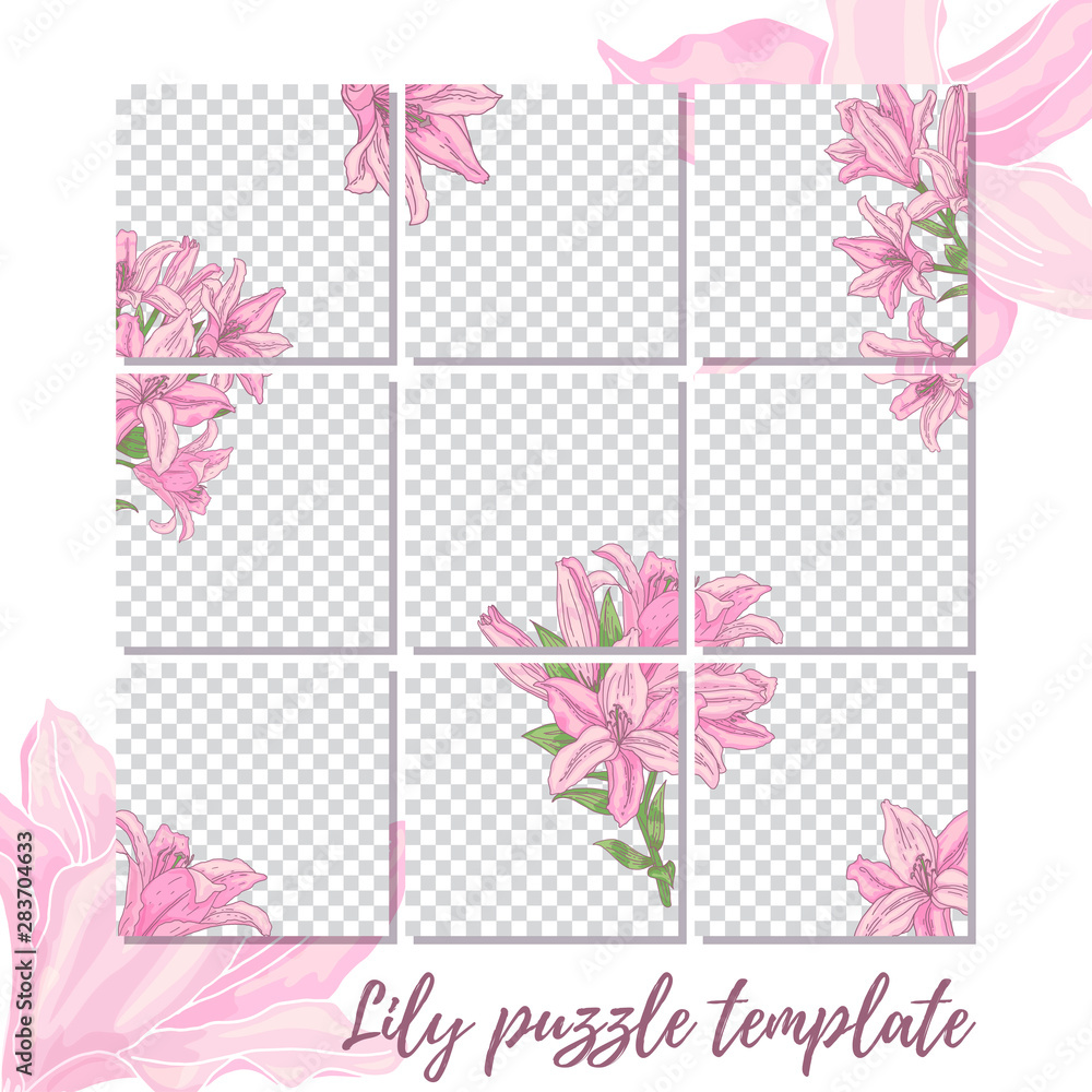 Tender lily vector puzzle pack for social networks