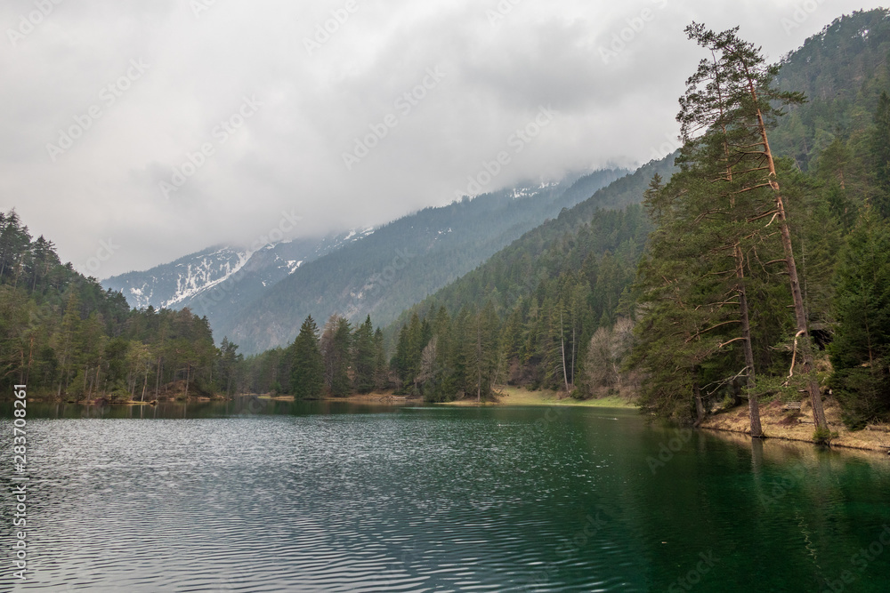 The lake Fernsteinsee in Alps, Austria