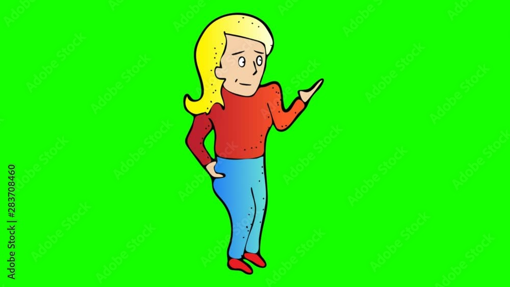 animated casual woman character . green screen 2D animation animated casual woman character . green screen 2D animation